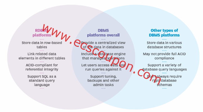  DBMS和RDBMS区别差异