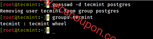 在Linux中从组中删除用户