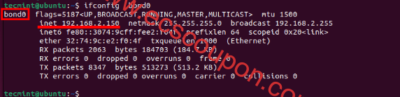 在Ubuntu中验证网络绑定