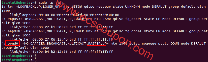 检查Ubuntu中的网络绑定