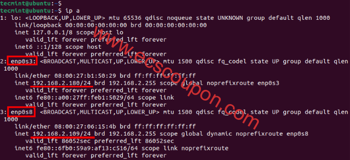列出Ubuntu中的网络接口