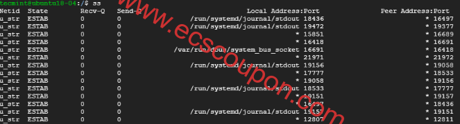 列出Linux中的所有连接