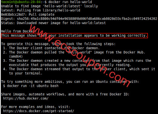 验证Docker安装
