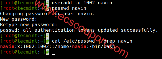 在Linux中使用用户ID创建用户
