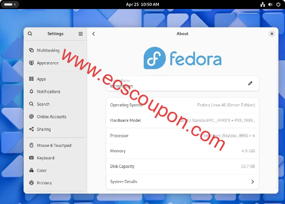 验证Fedora 40桌面