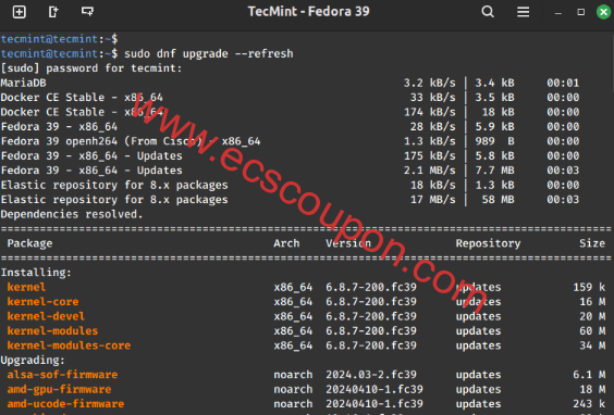 更新Fedora软件包