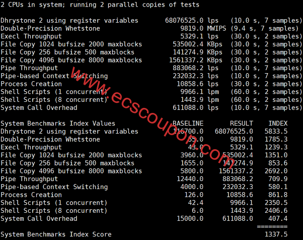 UnixBench跑分测试