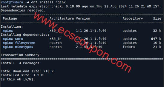 在Fedora中安装Nginx