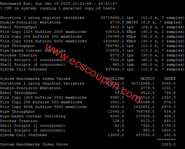 unixbench跑分测试