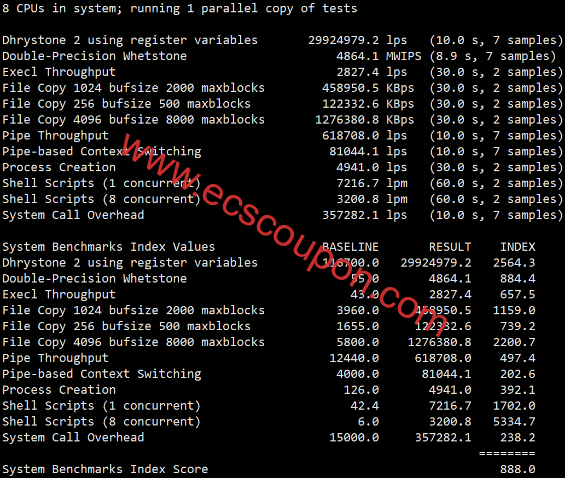 UnixBench跑分测试